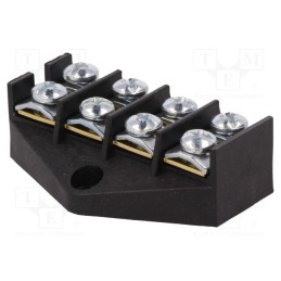 10 pcs : E.4004P - Terminal block, screw terminal, 10mm2, 57A, ways: 4, terminals: 8