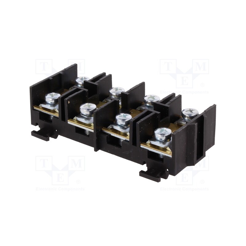 10 pcs : E.4006A - Terminal block, screw terminal, 16mm2, 76A, ways: 4, terminals: 8