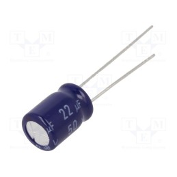 50 pcs : ECEA1HN220U - Capacitor: electrolytic, bipolar, THT, 22uF, 50VDC, Ø8x11.5mm, ±20%