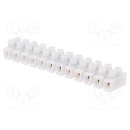 10 pcs : E.4031 - Terminal block, screw terminal, 2.5mm2, 400V, 24A, ways: 12, white
