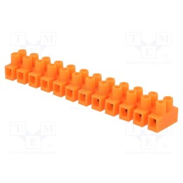 10 pcs : E.4032P - Terminal block, screw terminal, 4mm2, 400V, 32A, ways: 12, orange