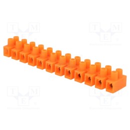 10 pcs : E.4033P - Terminal block, screw terminal, 6mm2, 400V, 41A, ways: 12, orange