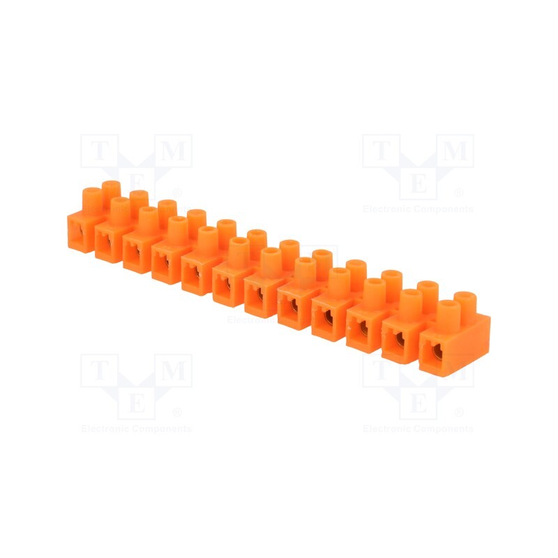 10 pcs : E.4033P - Terminal block, screw terminal, 6mm2, 400V, 41A, ways: 12, orange