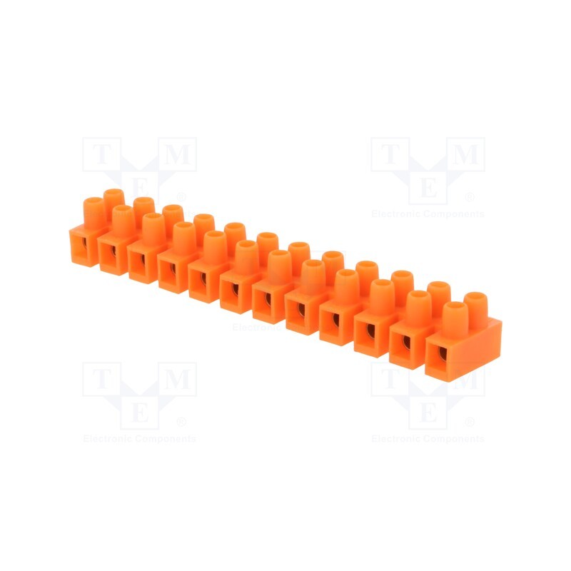 10 pcs : E.4034P - Terminal block, screw terminal, 10mm2, 400V, 57A, ways: 12, orange