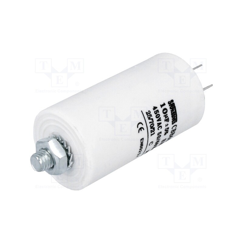 10 pcs : CBB60E-10/450 - Capacitor: motors, run, 10uF, 450V, Ø35x65mm, -25÷70°C, ±5%, 3000h