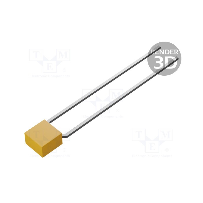 50 pcs : CK05BX102K - Capacitor: ceramic, MLCC, 1nF, 200V, ±10%, THT, 5.08mm, bag