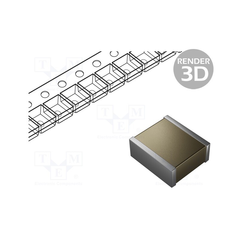 10 pcs : C2225X104KFRACTU - Capacitor: ceramic, MLCC, 100nF, 1.5kV, X7R, ±10%, SMD, 2225