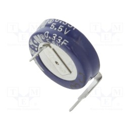 10 pcs : KR-5R5H334-R - Supercapacitor, THT, 330mF, 5.5VDC, -20÷80%, Ø11.5x5.2mm, 50Ω