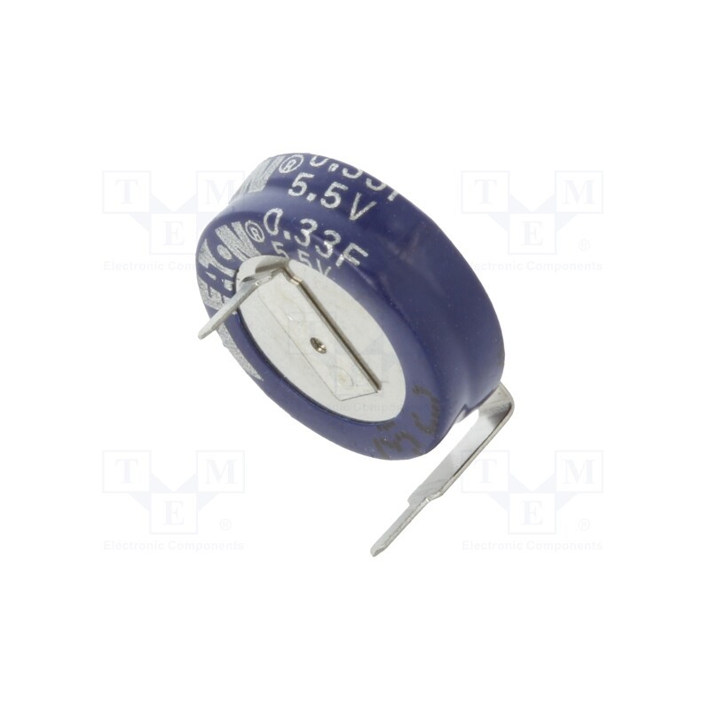 10 pcs : KR-5R5H334-R - Supercapacitor, THT, 330mF, 5.5VDC, -20÷80%, Ø11.5x5.2mm, 50Ω