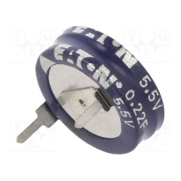 10 pcs : KR-5R5H224-R - Supercapacitor, THT, 220mF, 5.5VDC, -20÷80%, Ø11.5x5.2mm, 75Ω