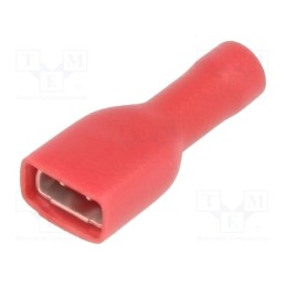 50 pcs : E10KN-03010302801 - Terminal: flat, 6.3mm, 0.8mm, female, 0.5÷1mm2, crimped, insulated