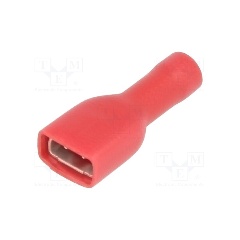 50 pcs : E10KN-03010302801 - Terminal: flat, 6.3mm, 0.8mm, female, 0.5÷1mm2, crimped, insulated