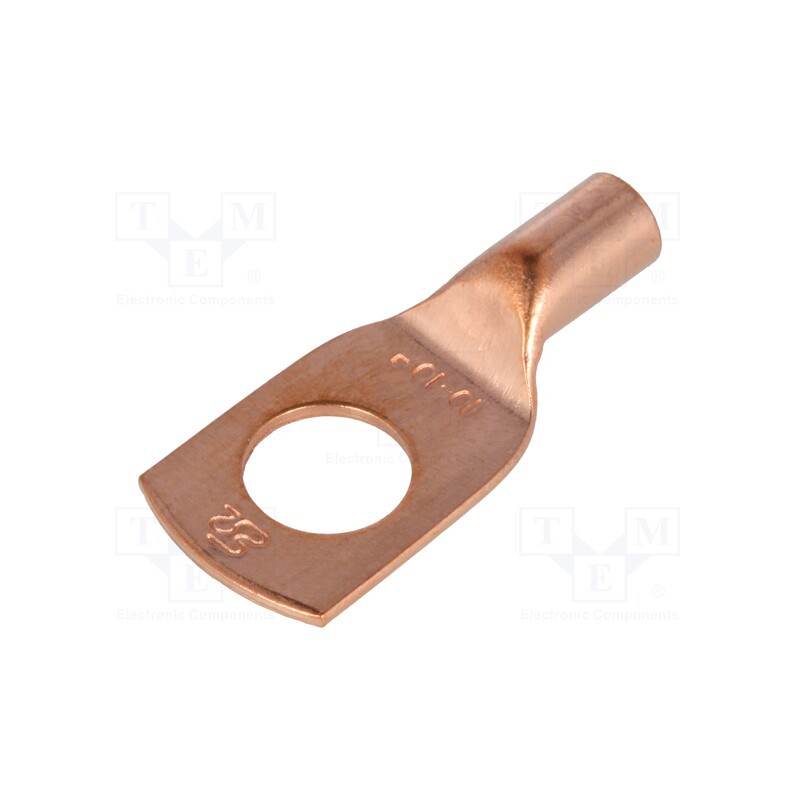 10 pcs : E11KM-01010102600 - Tip: ring tube, M10, 10mm2, crimped, for cable, L: 25.5mm, copper
