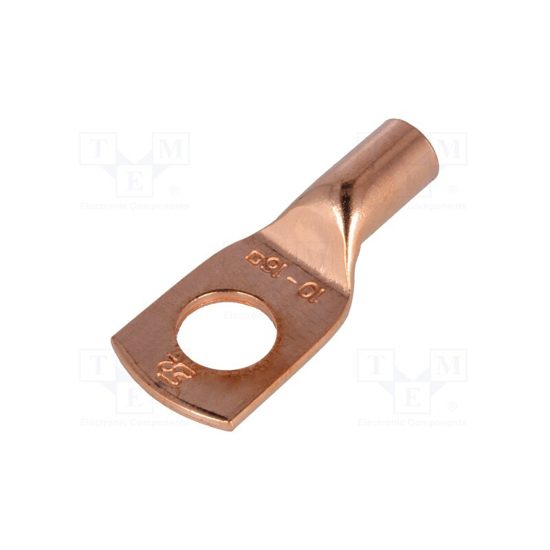 10 pcs : E11KM-01010103100 - Tip: ring tube, M10, 16mm2, crimped, for cable, L: 29.5mm, copper
