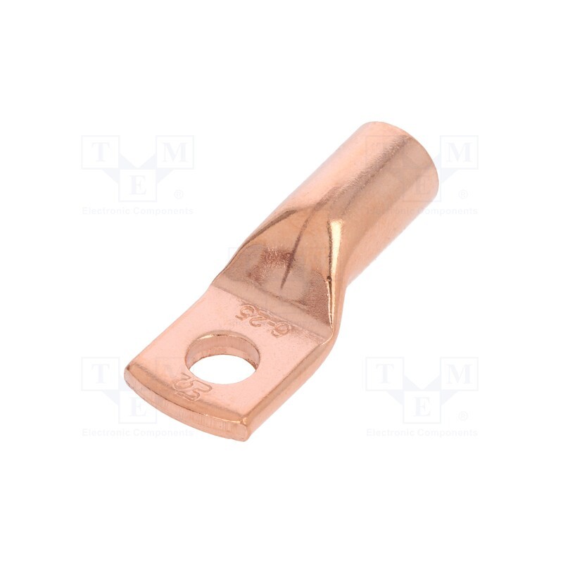 10 pcs : E11KM-01010103400 - Tip: ring tube, M6, 25mm2, crimped, for cable, L: 28.5mm, copper