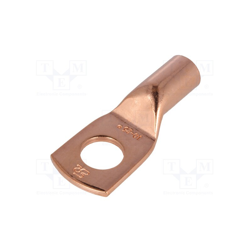 10 pcs : E11KM-01010103600 - Tip: ring tube, M10, 25mm2, crimped, for cable, L: 32.5mm, copper