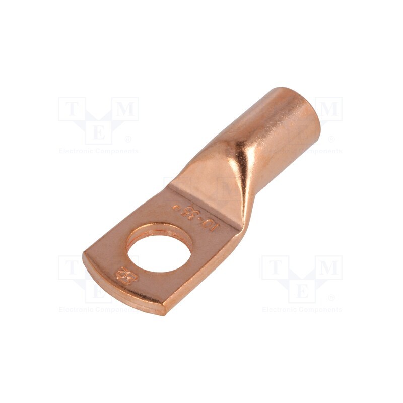 10 pcs : E11KM-01010104100 - Tip: ring tube, M10, 35mm2, crimped, for cable, L: 35.5mm, copper