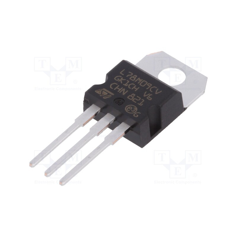 10 pcs : L78M09CV - IC: voltage regulator, linear,fixed, 9V, 0.5A, TO220AB, THT,