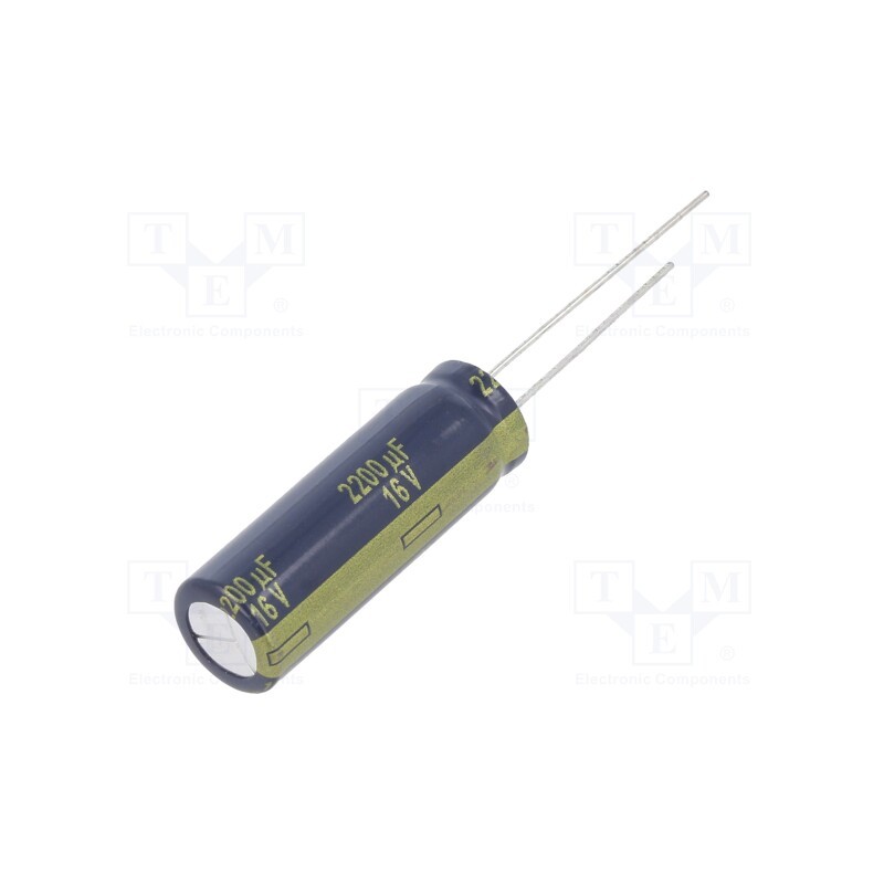 10 pcs : EEUFK1C222L - Capacitor: electrolytic, low ESR, THT, 2200uF, 16VDC, Ø10x30mm