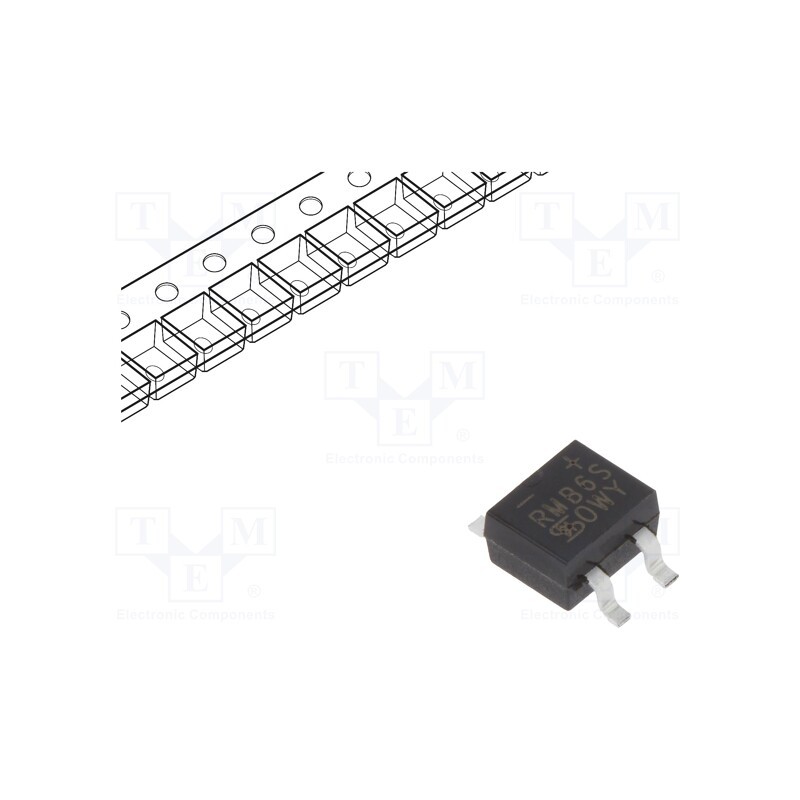 10 pcs : RMB6S RCG - Bridge rectifier: single-phase, Urmax: 600V, If: 0.8A, Ifsm: 30A