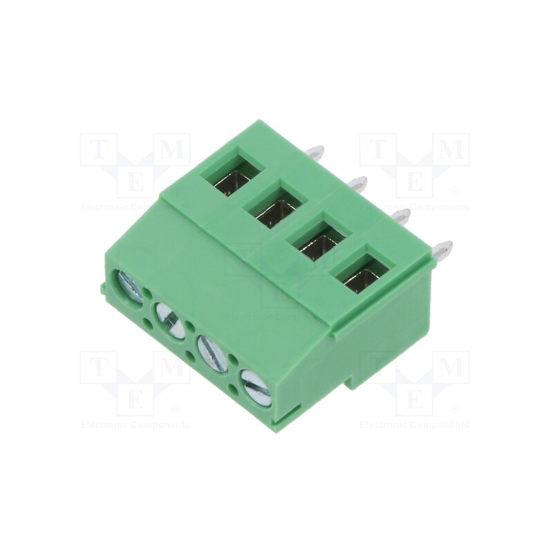 10 pcs : EB147A-04-C - PCB terminal block, Contacts ph: 5mm, ways: 4, angled 90°, on PCBs