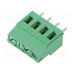 10 pcs : EB147A-04-D - PCB terminal block, Contacts ph: 5.08mm, ways: 4, angled 90°, 300V