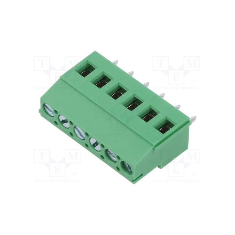 10 pcs : EB147A-06-C - PCB terminal block, Contacts ph: 5mm, ways: 6, angled 90°, on PCBs