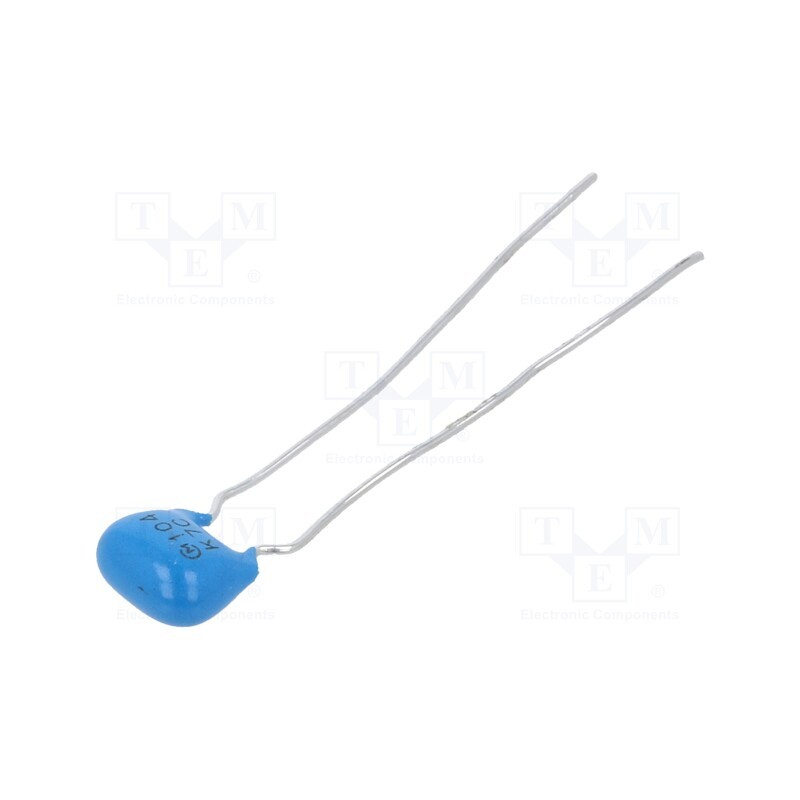 50 pcs : RDER72J104K4M1H03A - Capacitor: ceramic, 100nF, 630V, X7R, ±10%, THT, 5mm