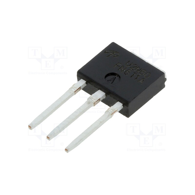 10 pcs : AOU2N60 - Transistor: N-MOSFET, unipolar, 600V, 1.4A, TO251