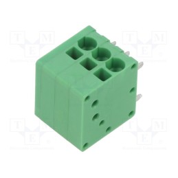 10 pcs : EB163A-03-A - PCB terminal block, Contacts ph: 3.5mm, ways: 3, angled 90°, green