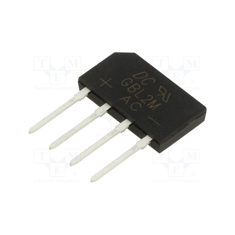 10 pcs : GBL2M - Bridge rectifier: single-phase, Urmax: 1kV, If: 2A, Ifsm: 65A, flat