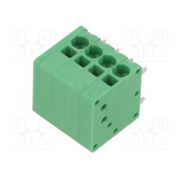 10 pcs : EB163A-04-A - PCB terminal block, Contacts ph: 3.5mm, ways: 4, angled 90°, green