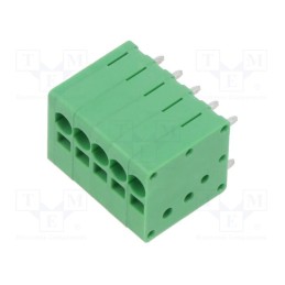 10 pcs : EB163A-05-A-180 - PCB terminal block, Contacts ph: 3.5mm, ways: 5, straight, on PCBs
