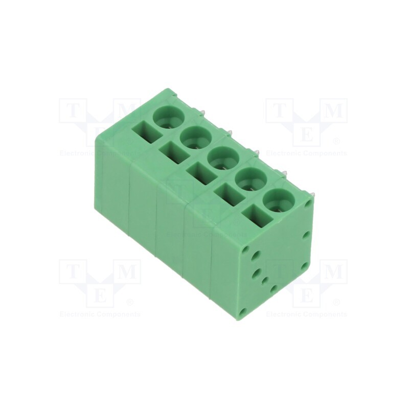 10 pcs : EB163A-05-C - PCB terminal block, Contacts ph: 5mm, ways: 5, angled 90°, on PCBs