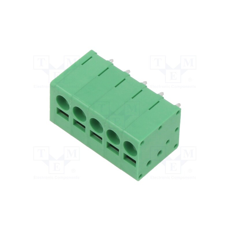 10 pcs : EB163A-05-C-180 - PCB terminal block, Contacts ph: 5mm, ways: 5, straight, terminal
