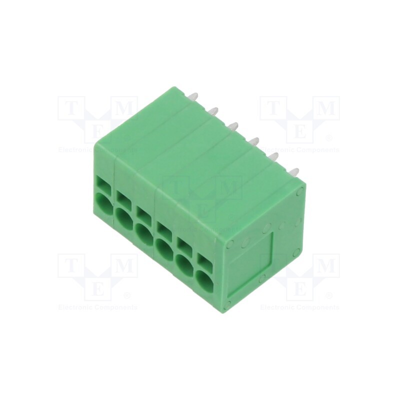 10 pcs : EB163A-06-A-180 - PCB terminal block, Contacts ph: 3.5mm, ways: 6, straight, on PCBs