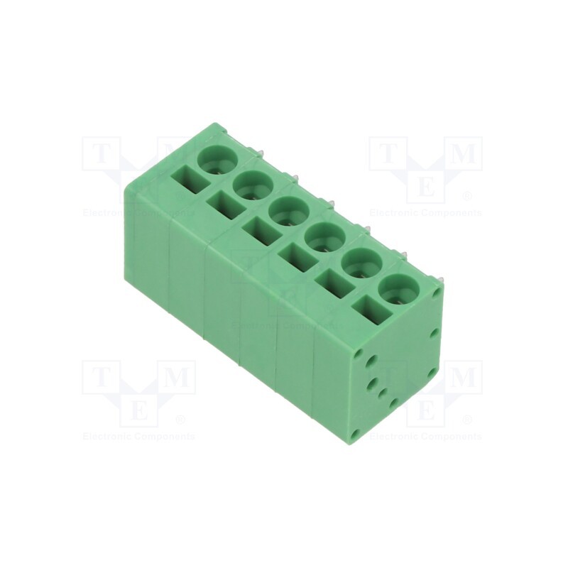 10 pcs : EB163A-06-C - PCB terminal block, Contacts ph: 5mm, ways: 6, angled 90°, on PCBs