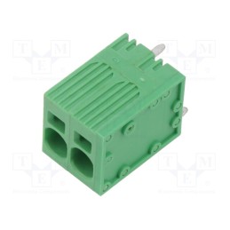 10 pcs : EB167A-02-M-180 - PCB terminal block, Contacts ph: 7.5mm, ways: 2, straight, on PCBs