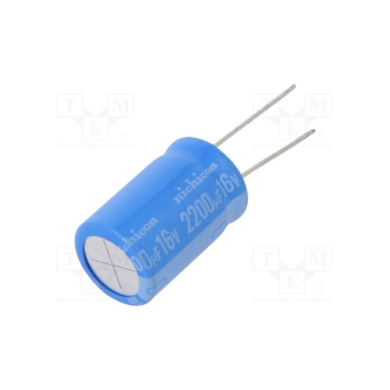 10 pcs : UBW1C222MHD1TN - Capacitor: electrolytic, THT, 2200uF, 16VDC, Ø16x25mm, Pitch: 7.5mm