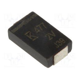 10 pcs : A720V477M002APE006 - Capacitor: polymer, low ESR, 470uF, 2VDC, V, 2917, ESR: 6mΩ, SMD, ±20%