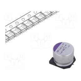 10 pcs : 63SXV39MX - Capacitor: polymer, 39uF, 63VDC, SXV, SMD, ±20%, -55÷125°C, 1000h
