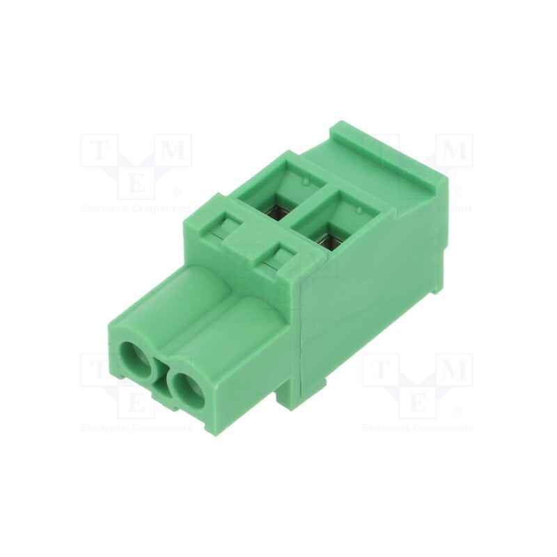 10 pcs : EB9A-02-D-R - Pluggable terminal block, 5.08mm, ways: 2, angled 90°, plug, green