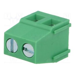 20 pcs : EBAG-02-C - PCB terminal block, angled 90°, 5mm, ways: 2, on PCBs, 2.5mm2, 16A