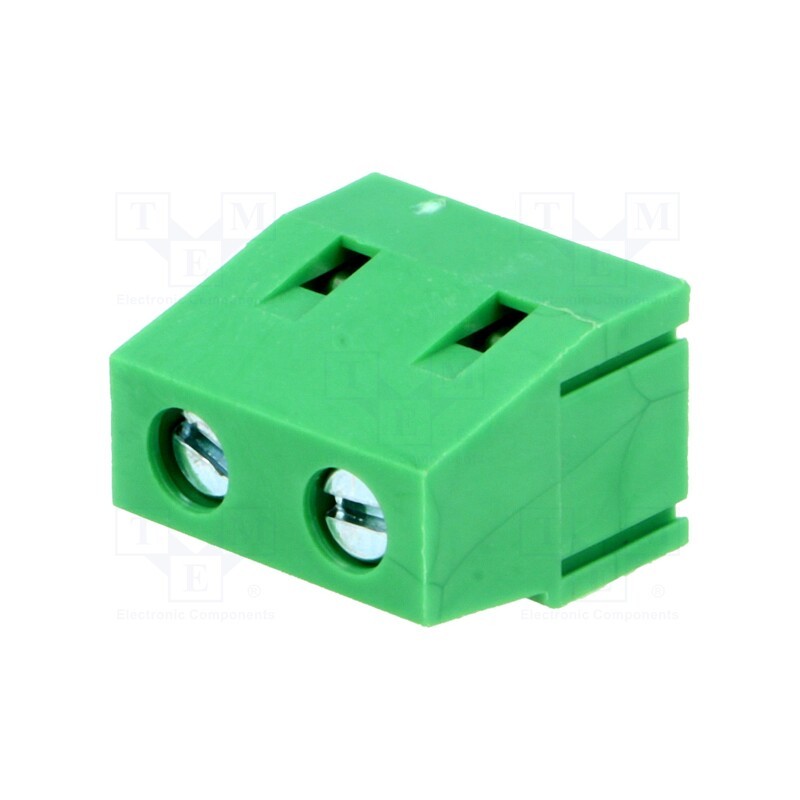20 pcs : EBAG-02-M - PCB terminal block, angled 90°, 7.5mm, ways: 2, on PCBs, 2.5mm2