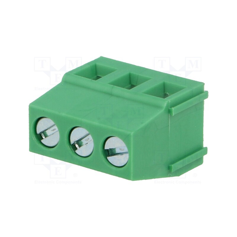 20 pcs : EBAG-03-C - PCB terminal block, angled 90°, 5mm, ways: 3, on PCBs, 2.5mm2, 16A