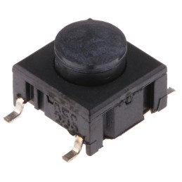 1 pcs - IP67 Black Button Tactile Switch, SPST 50 mA @ 24 V dc 2.9mm PCB