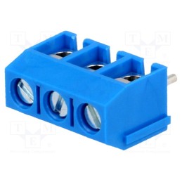 20 pcs : EBBA-03-C-SS-BU - PCB terminal block, angled 90°, 5mm, ways: 3, on PCBs, 1.5mm2, 16A