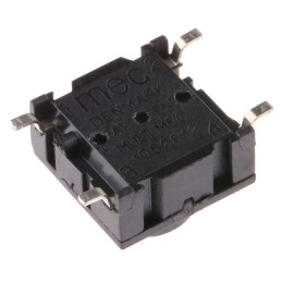1 pcs - IP67 Black Button Tactile Switch, SPST 50 mA @ 24 V dc 2.9mm PCB