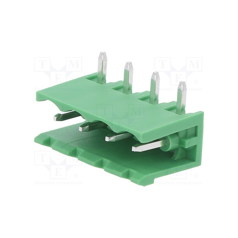 10 pcs : EBQA-04-D - Pluggable terminal block, 5.08mm, ways: 4, angled 90°, socket