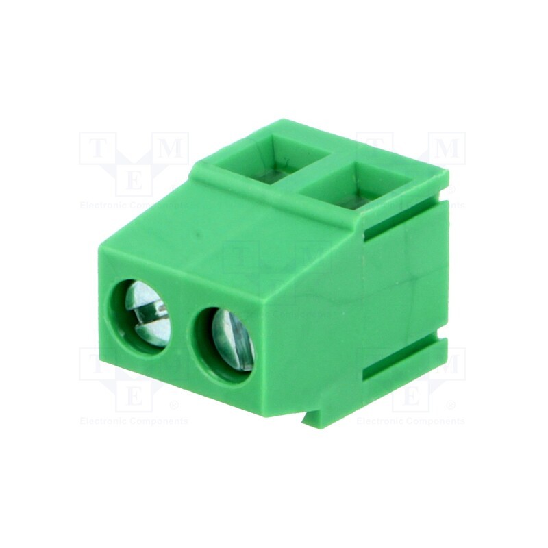 20 pcs : EBVA-02-C - PCB terminal block, angled 90°, 5mm, ways: 2, on PCBs, 2.5mm2, 15A